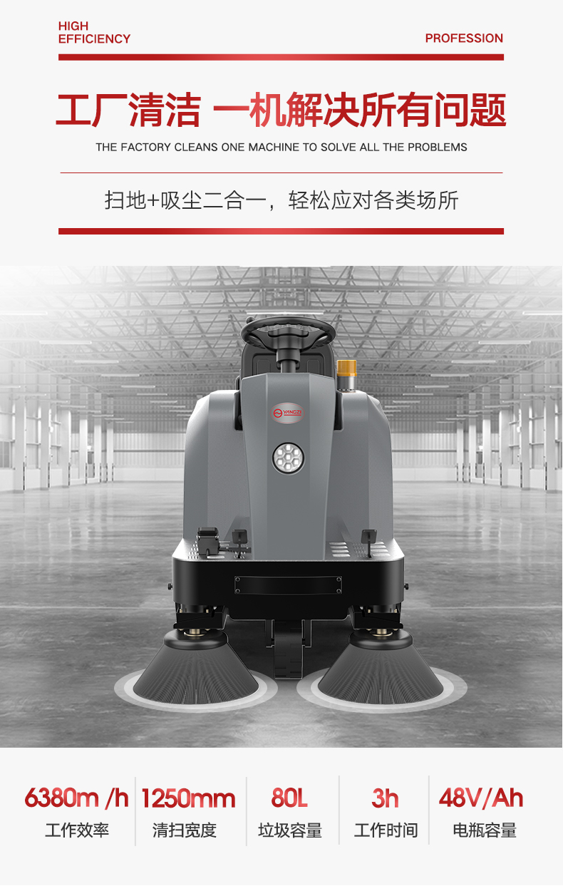 扬子S4驾驶式扫地机(图4) 扬子S4工业驾驶式扫地机