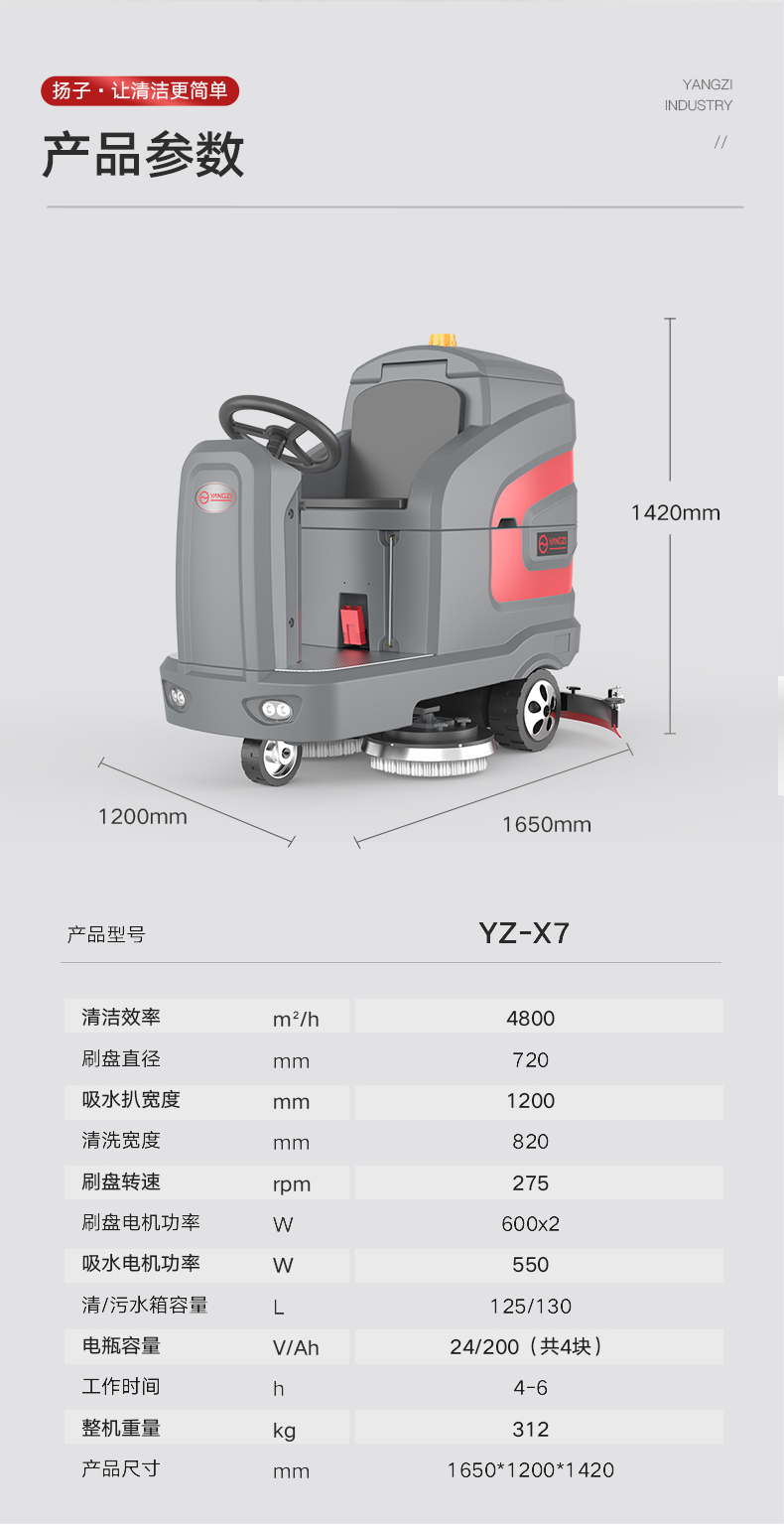 扬子X7驾驶式洗地机(图14) 扬子X7驾驶式扫地机